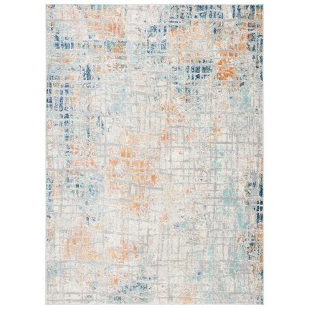 Safavieh 6 ft. 7 in. x 6 ft. 7 in. Aria Contemporary Round Power Loomed Rug Rust & Blue ARA587P-7R